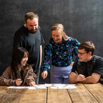 Production and visualisation team working together